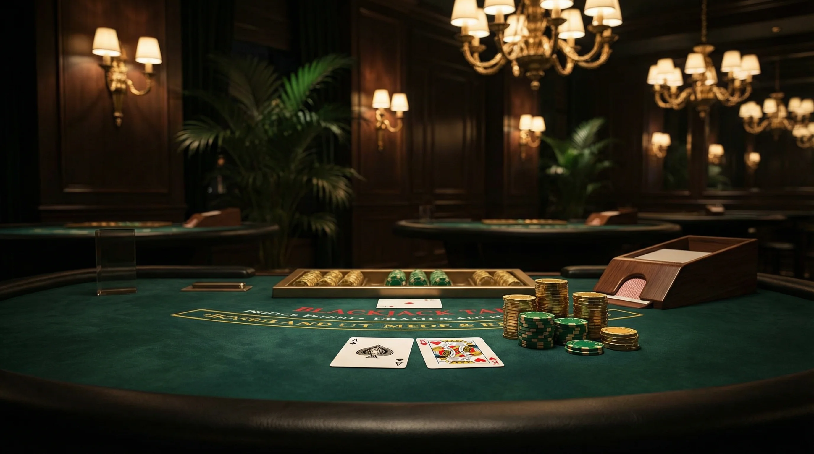 Mesa de blackjack elegante no cassino 111bet